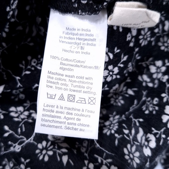 Madewell Print-Mix Meadow Shirt XXS Black Floral Button Front Blouse Cottagecore - Picture 5 of 10